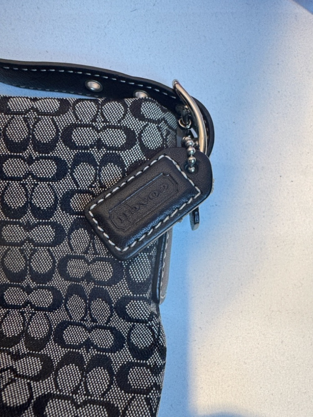 Coach Black and Gray Signature Jacquard Crossbody - Picture 7 of 13